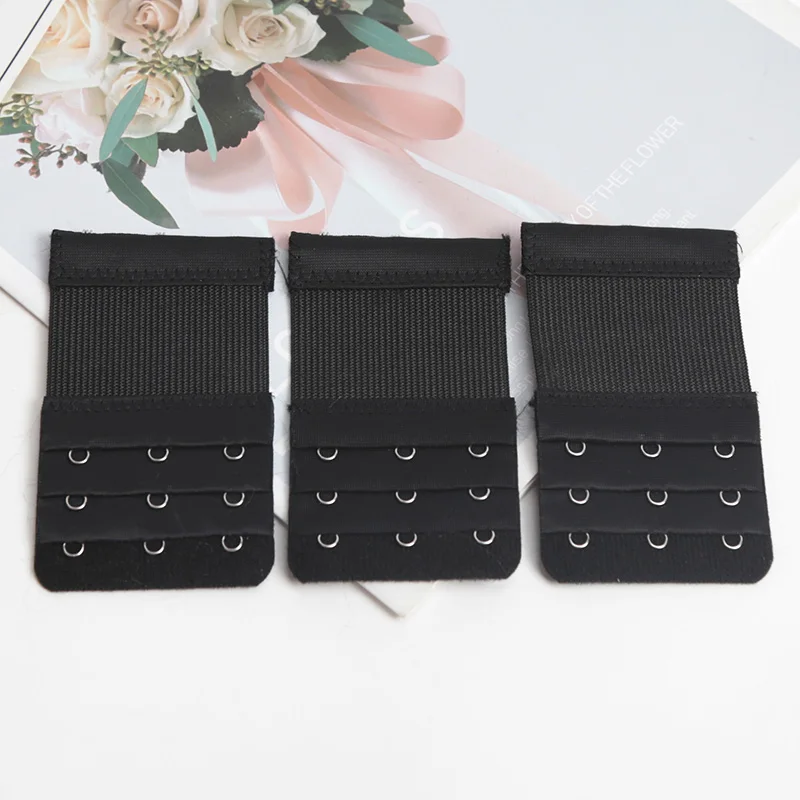 

3PCS Women 3 Hooks Bra Extender Elastic Bra Extension Strap Hook Clasp Expander Adjustable Belt Buckle Underwear