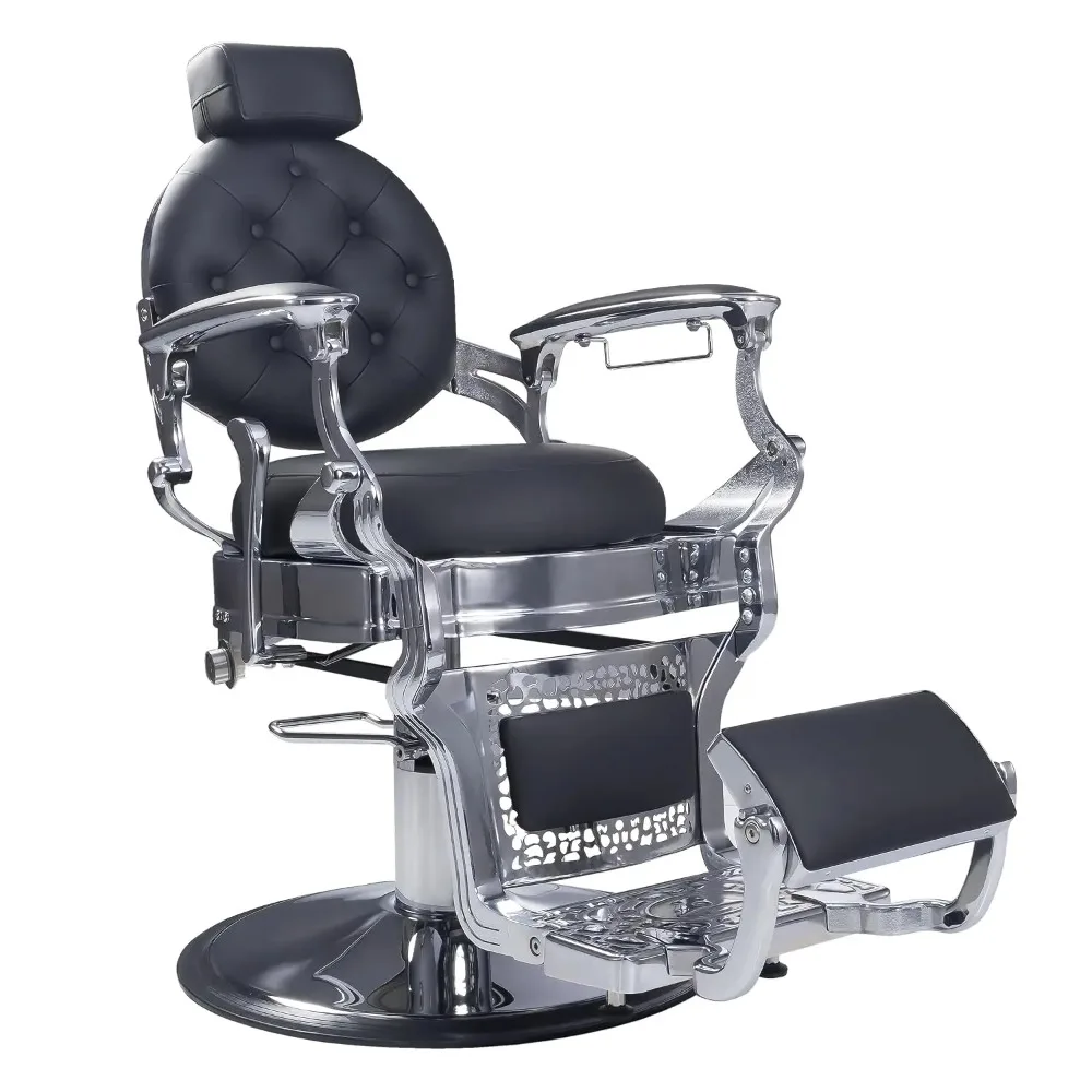 Vintage Aluminum Barber Chair for Hair Stylist, Heavy Duty Barber Chair for Barbershop,Hydraulic Reclining Hair Salon, Custom - view 2