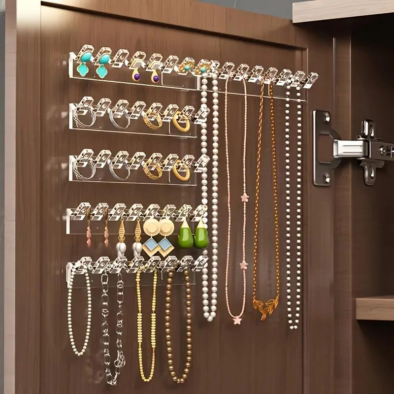 3/6 шт. самоклеящийся органайзер для ожерелья, компактный многофункциональный органайзер для ювелирных изделий, настенный держатель для ожерелья