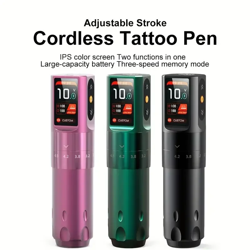 

Professional FY-018 Wireless Tattoo Pen Machine Brushless Motor With LED Display Batteries Permanent Makeup Tattoo Gun Kit