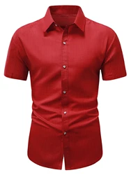 Men's dot printing shirts fashion floral dressing shirt short sleeve shirt casual office shirts for men