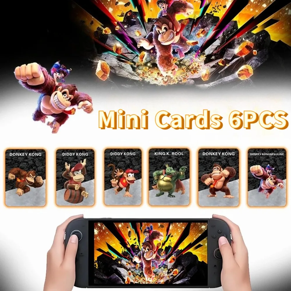 

New style 6 Pcs 3D game Donkey Kong Bananzaes mini Cards Baolin Diamond Pauline King Kong Sugi Senxi mini Cards