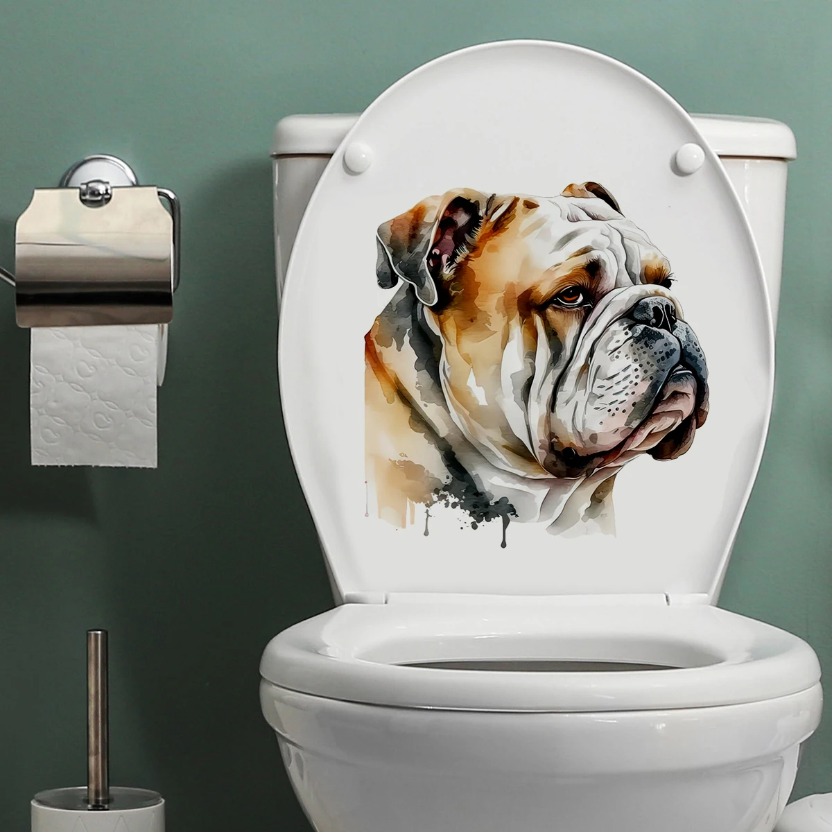 T298#Golden Retriever Dog  Bulldog Dog Yorkie Dog Wall Sticker Bathroom Toilet Decor Living Room Cabinet Home Decoration Decals