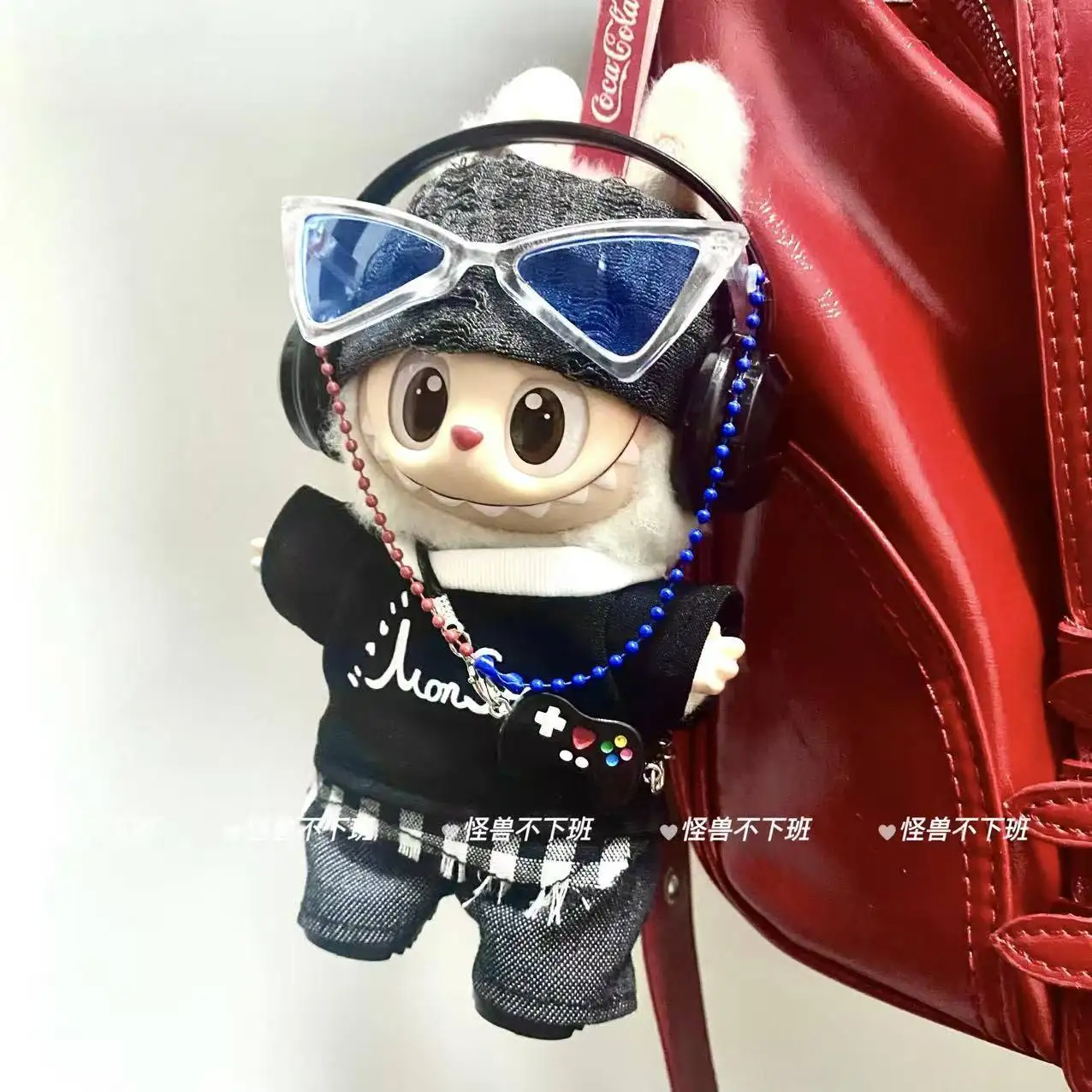 

2025 Новая американская одежда в стиле хип-хоп для виниловой куклы Labubu 17 см V1 V3, аксессуары для одежды «сделай сам», игрушки, подарки, набор украшений с подвеской