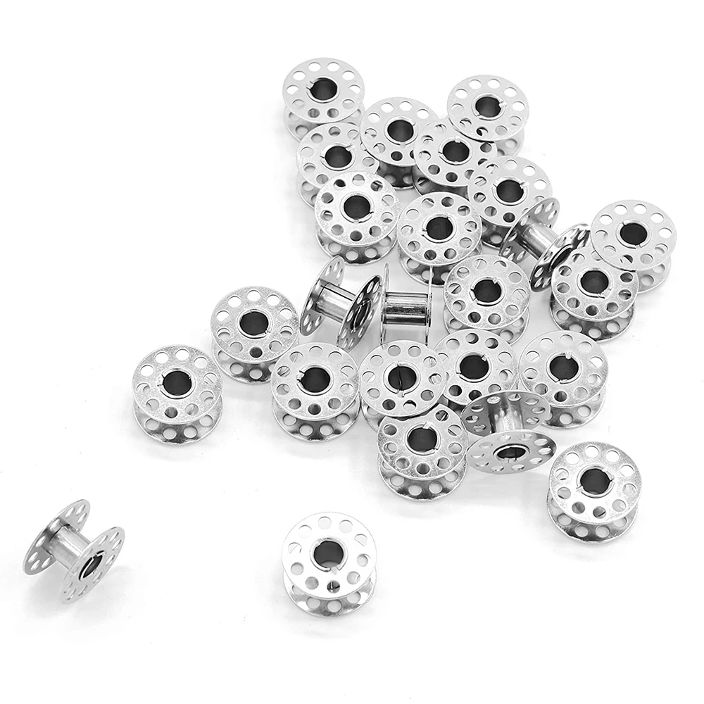 25pcs/pudełko metalowa szpula pudełko niezbędne szpula do domowej maszyny do szycia widoczne z siatki do przechowywania pudełka DIY narzędzie do szycia części