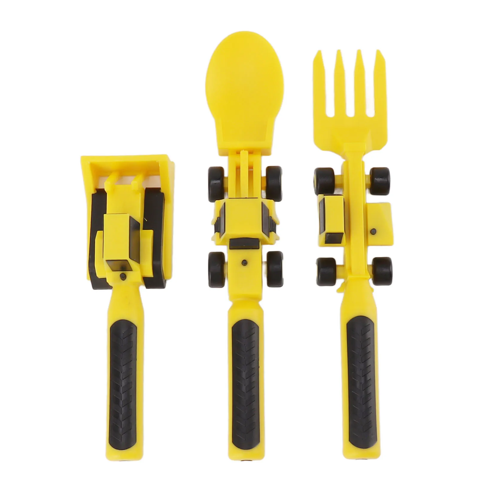 Kids Construction Truck Utensil Set Cute Spoon Fork Pusher Saft PP Tableware Gift For Children