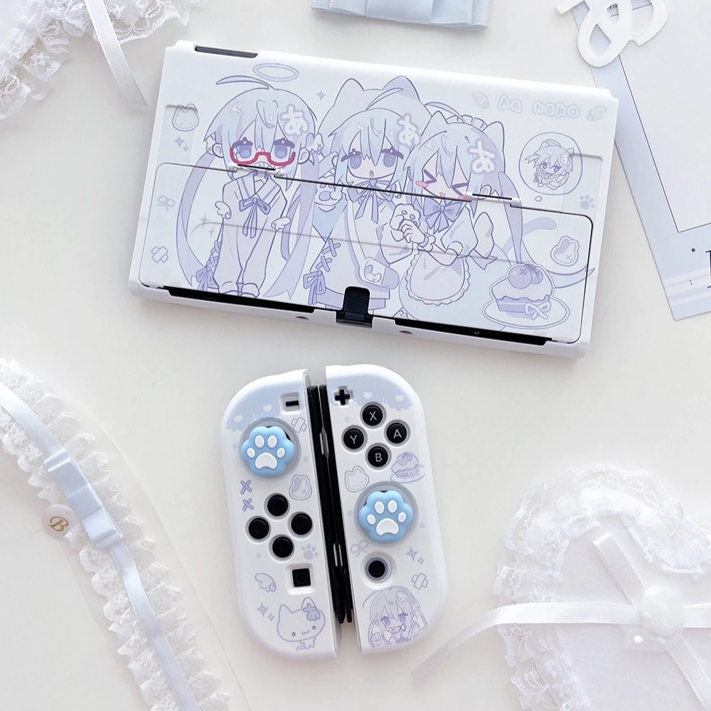 Oryginalne etui ochronne na konsolę Nintendo Switch w stylu Y2K, kawaii, dla dziewczyn, pokrowiec na konsolę i kontrolery Joy-Con do modeli OLDE/Lite.
