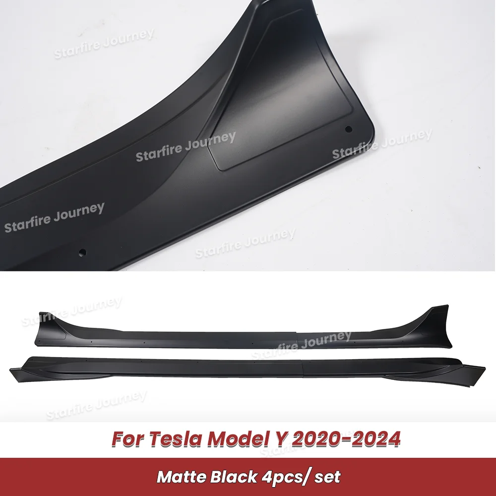 Compatibel voor Tesla Model Y Junipe Model 3 Y 2017-2025 Side Rok Extensions Splitters 4 STUKS Set ABS Plastic Glossy Fit Oorsprong