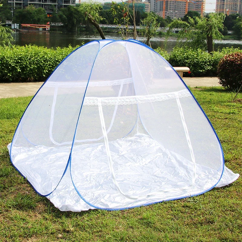 Fast folding mosquito net steel yurt mosquito net round self-supporting   rooftop balcony