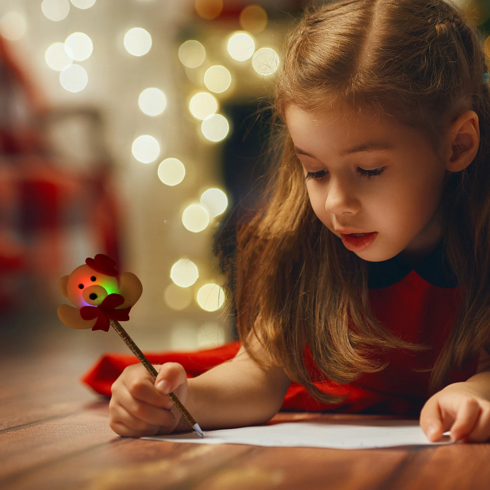 

8 шт. светящиеся рождественские ручки-ручки светящаяся шариковая ручка студенческая мультяшная ткань канцелярские принадлежности старейшины