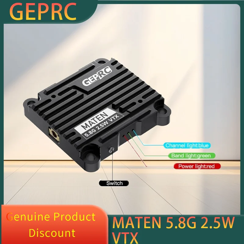 

GEPRC MATEN 5.8G 2.5W VTX PRO Aluminum Alloy Numerical FPV Transmitter With Pit mode for FPV Drone RC Model