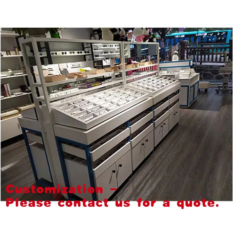 custom.Customizable Double-Face Optical Shop Display Unit Modern Design ISO9001 Certified LED Lighting