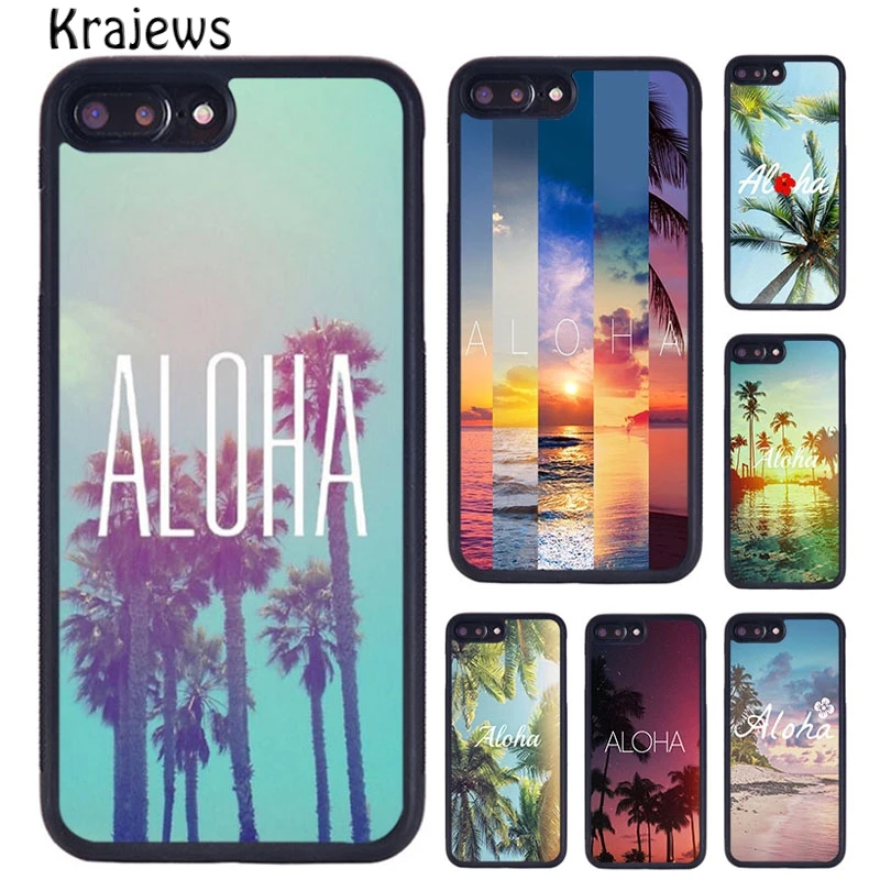 Krajews Aloha Hawaii Hawaiian Beach Palms Phone Case For iPhone 16 15 14 plus X XR XS 11 12 13 pro max coque