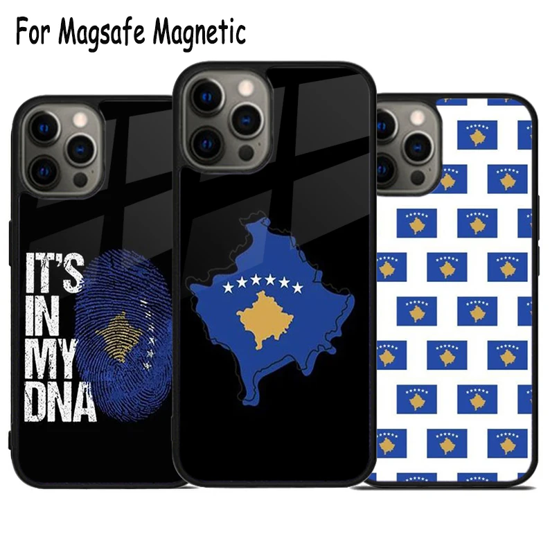 Kosovo Passport Flag Wireless Charge Magsafe Phone Case For iPhone 15 16 14 13 11 12 Pro Max Plus Magnetic Bumper Cover