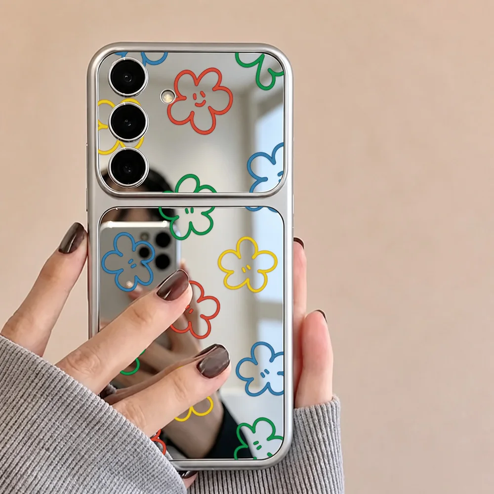 Make Up Mirror Flower Phone Case For Samsung S26 Ultra S25 FE A57 5G A56 A55 A16 A54 A17 A53 A37 A36 A35 S24 S23 A07 A06 Cover - view 3