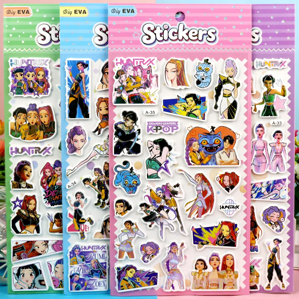 

Hot Sale KPOP Witch Hunting Group EVA Laser Three-dimensional Bubble Stickers Birthday Party Party Stickers Movie Stickers