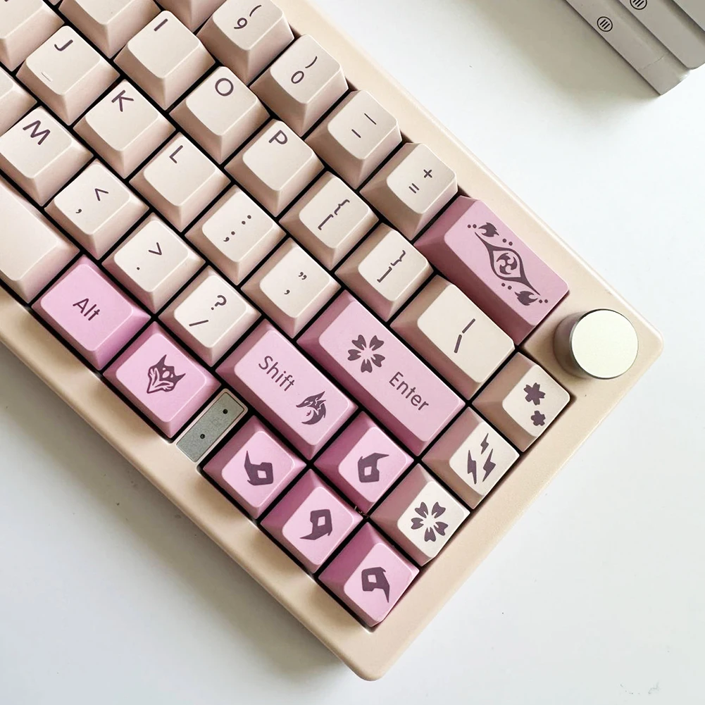 ชุดคีย์บอร์ด PBT 134คีย์/ชุดคีย์บอร์ดกลไกการเล่นเกมชุดคีย์การ์ด PBT แบบซับเบด DIY ออกแบบเองโปรไฟล์คีย์แคปสำหรับแป้นพิมพ์สวิตช์ MX