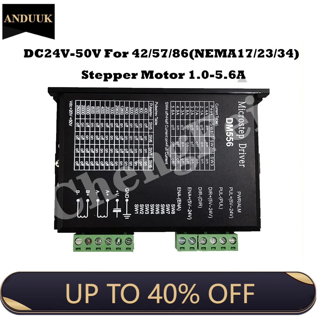 CNC DM556 Digital Stepper motor driver 2 phase 5.6A for 57 86 stepper motor NEMA23 NEMA34 Stepper Motor Controller