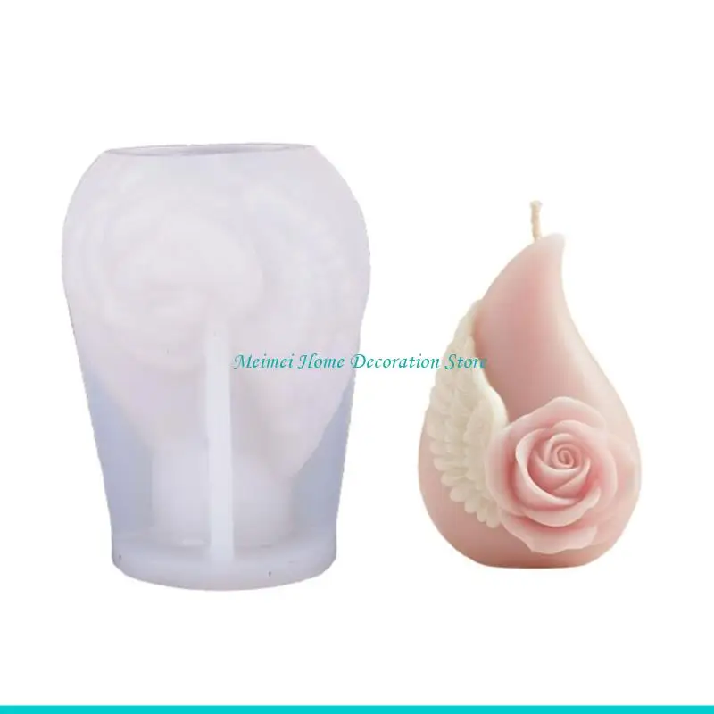 

H7BF Rose Wing Shaped Silicone Mold For DIY Scented Handmade Soap Crafting Easily Release Design