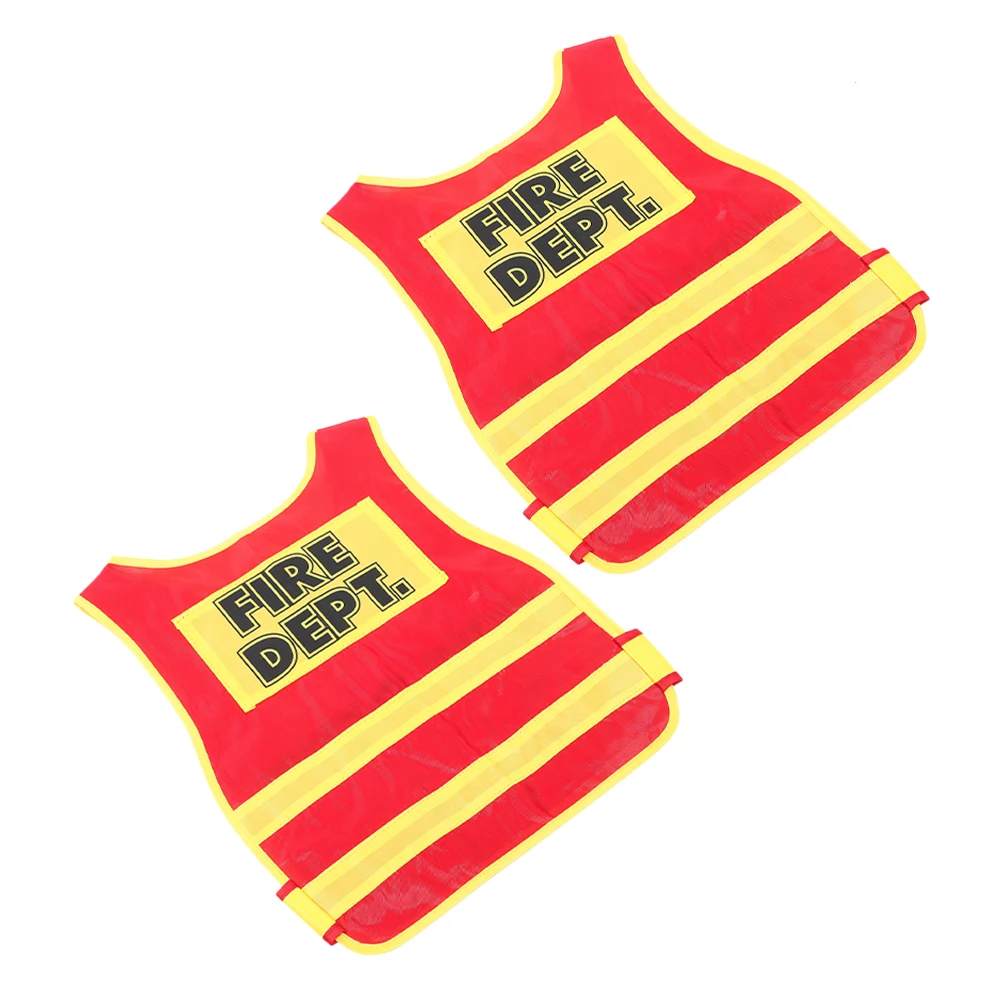 

2pcs Firefighter Vest For Cosplay Vest Toddler Costume Role Play Party Game Party Diy Decoration Props Use