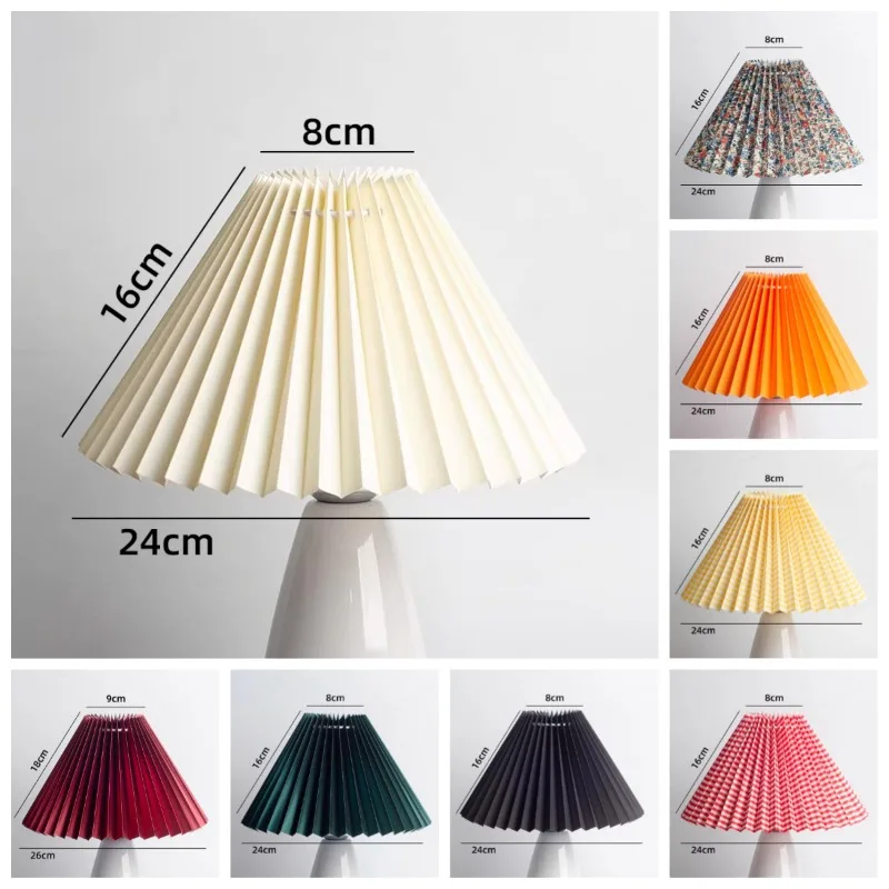 Nordic Pleated Lampshade Replacement Light Cover DIY Foldable Upward-Bulb Style for Table Wall Floor Lamp Home Decorate
