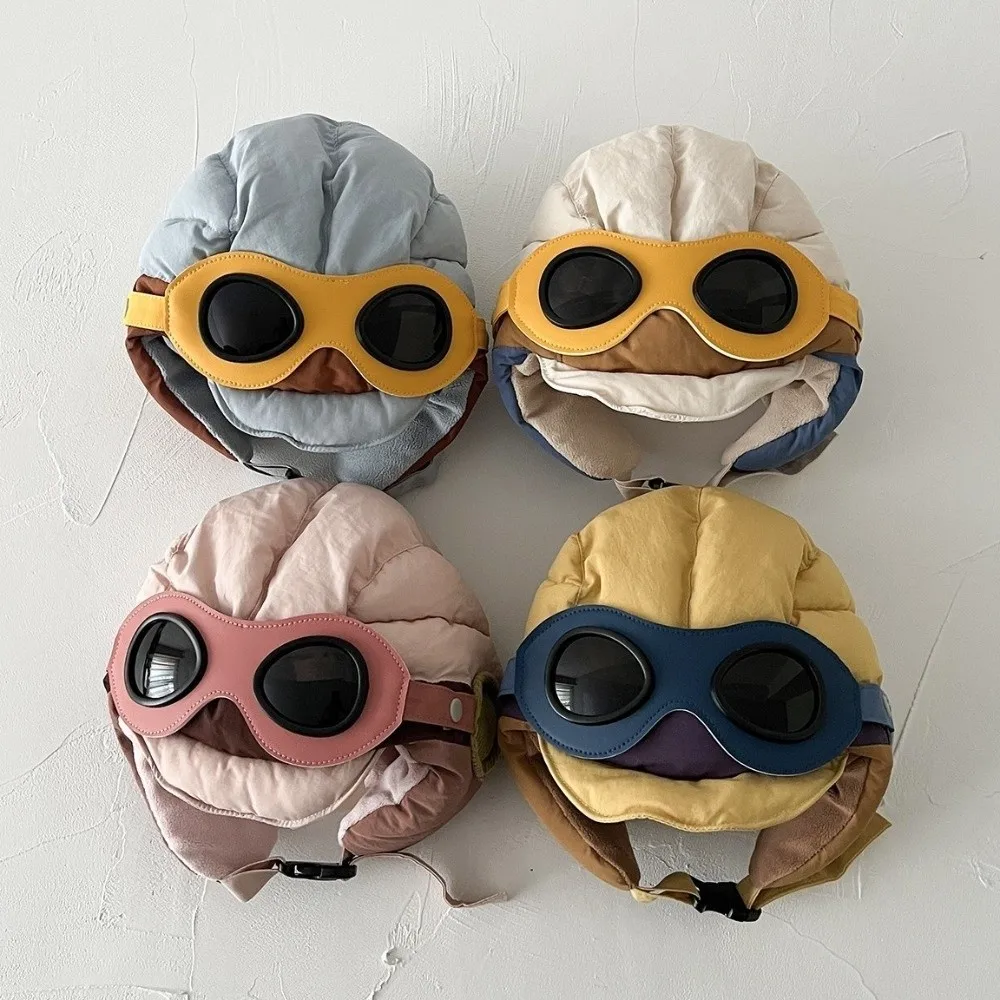 

Модная ветрозащитная шапка-пилот с очками, морозостойкая защитная шапка для ушей, теплая зимняя шапка