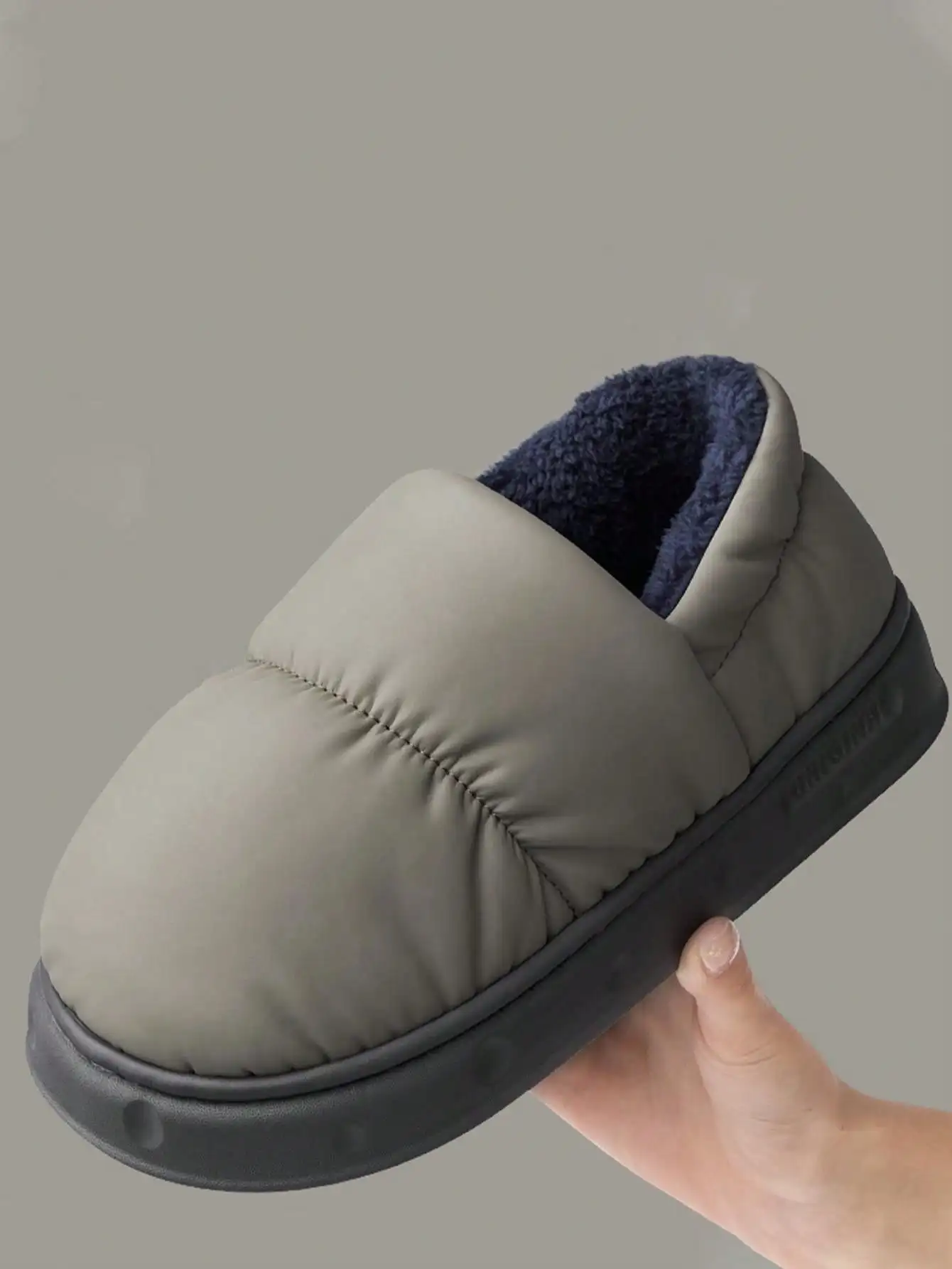Men\'s Home Slippers Warm Shoes Bag Heel Indoor and Outdoor Non-slip Thick Bottom Casual Daily Home Bag Heel Cotton Shoes