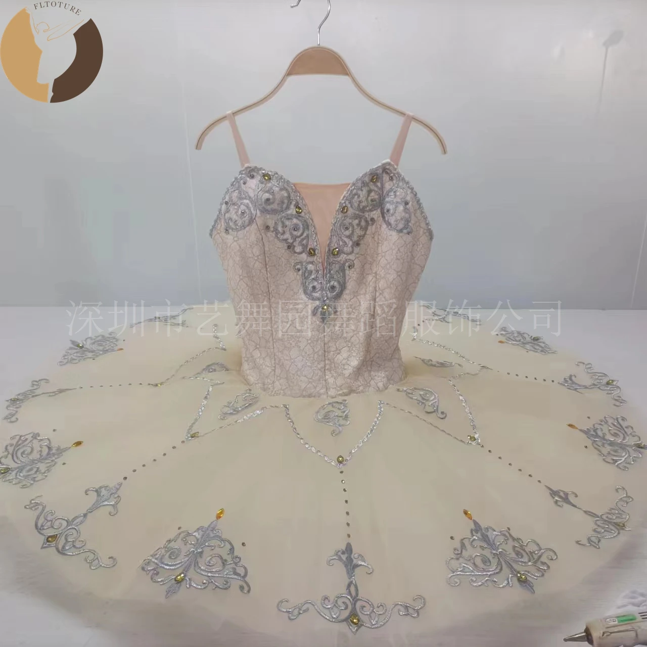 FLTOTURE YN2040 Gran Oferta Increíble Falda Tutú de Champán para Mujer y Niña, Variaciones de Ballet, Disfraces de Paquita para Competición YAGP, Ropa de Danza