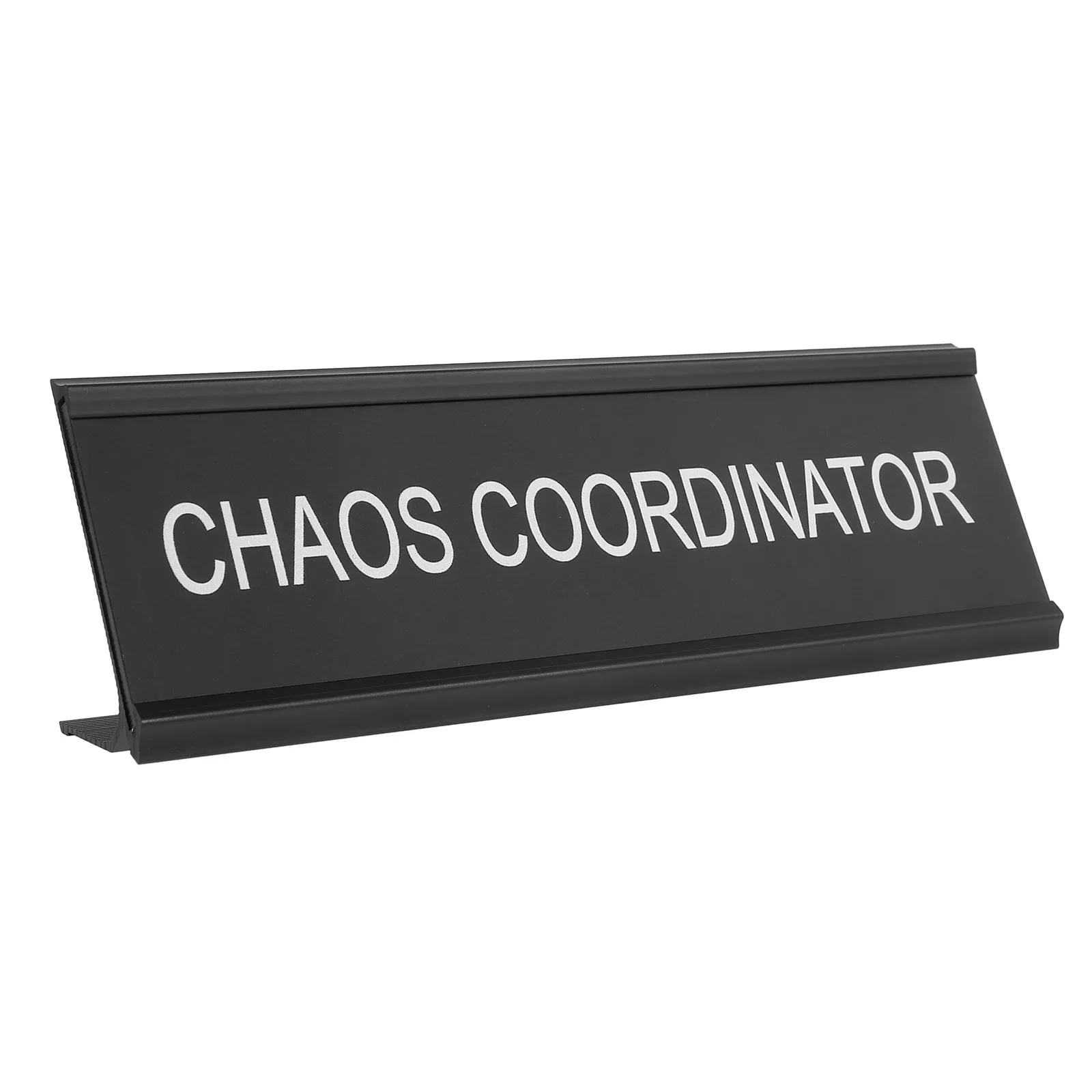 

Desk Name Plate Aluminum Alloy Chaos Coordinator Sign Home Office Desk Decor Metal Plate Rustic Office Supplies Women