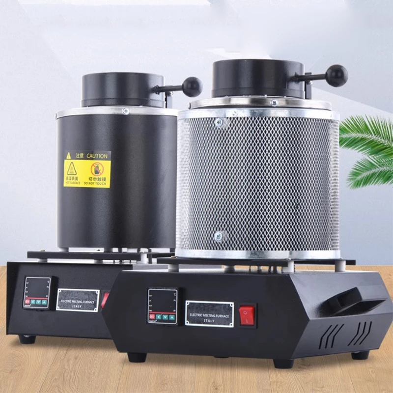 1500W Gold Melting Furnace 1-3 KG Electric Melting Furnace with Crucible and Ingot Mold Gold Silver Furnace Kit Crucible Machine