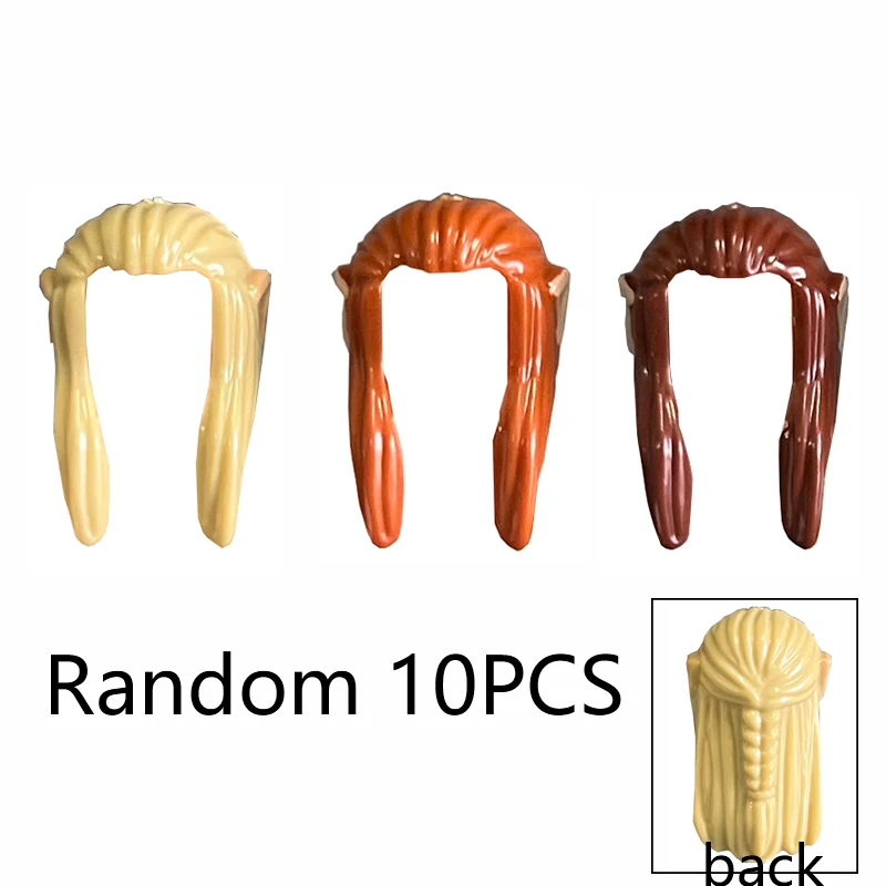 MOC Città Figura Testa Accessori Buiding Blocks Casco da corsa per moto Acconciatura da elfo Capelli per ragazza Barba di Babbo Natale Giocattolo in mattoni N04