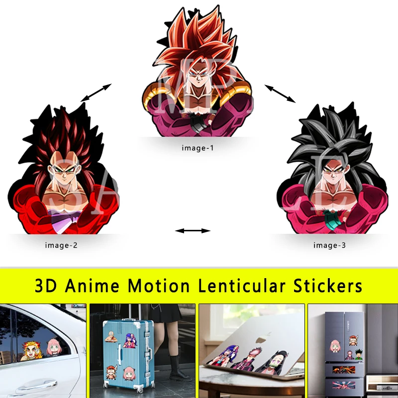 Dragon Ball Z Anime Figure Goku Vegeta Gogeta Magic Stickers Creative Car Sticker Notebook Waterproof Decal Toy Sticker Kid Toys