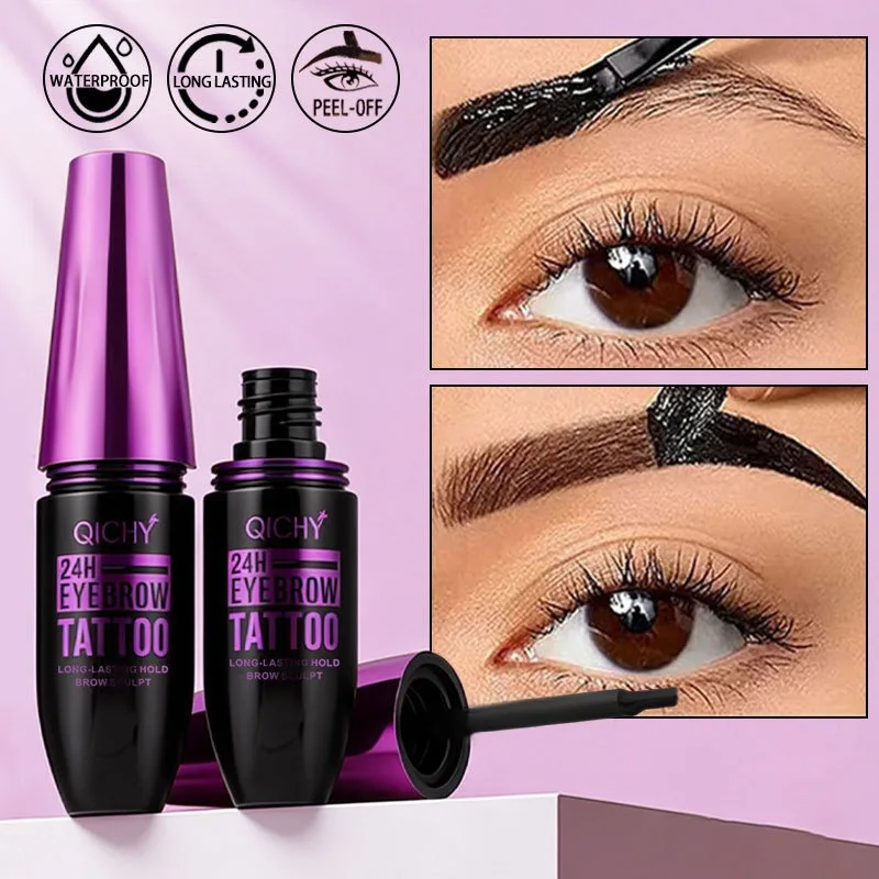 Qiciy-Tear-Off Eyebrow Dyeing Gel - Long-Lasting Waterproof and Non-Fading Semi-Permanent Eyebrow Gel