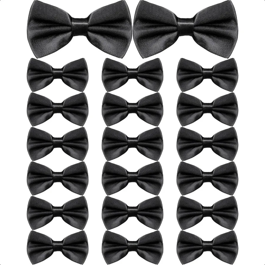 

Hercicy 20 Pieces Bow Ties for Men Formal Satin Solid Tuxedo Adjustable Length Pre Tied Bow Ties for Wedding Celebration
