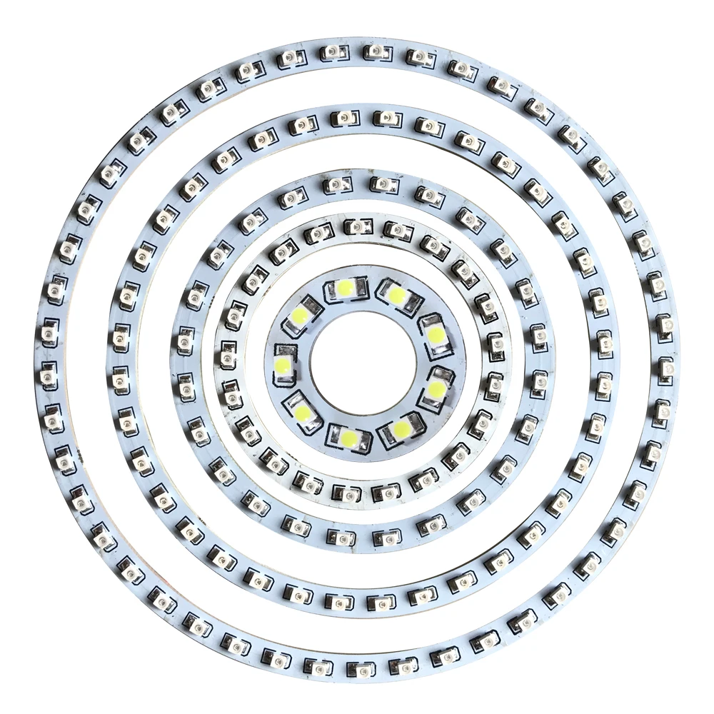 원형 자동차 SMD 라이트 램프 전구 헤드라이트 DC9-14V, 화이트 블루 옐로우 레드 그린, 30mm-160mm, 3W 엔젤 아이즈 링, 1 개