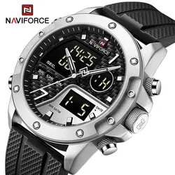 2024 NAVIFORCE Sports Waterproof Digital Display Man Clock Trend Casual Comfortable TPU Strap Luminous Quartz Men Watch