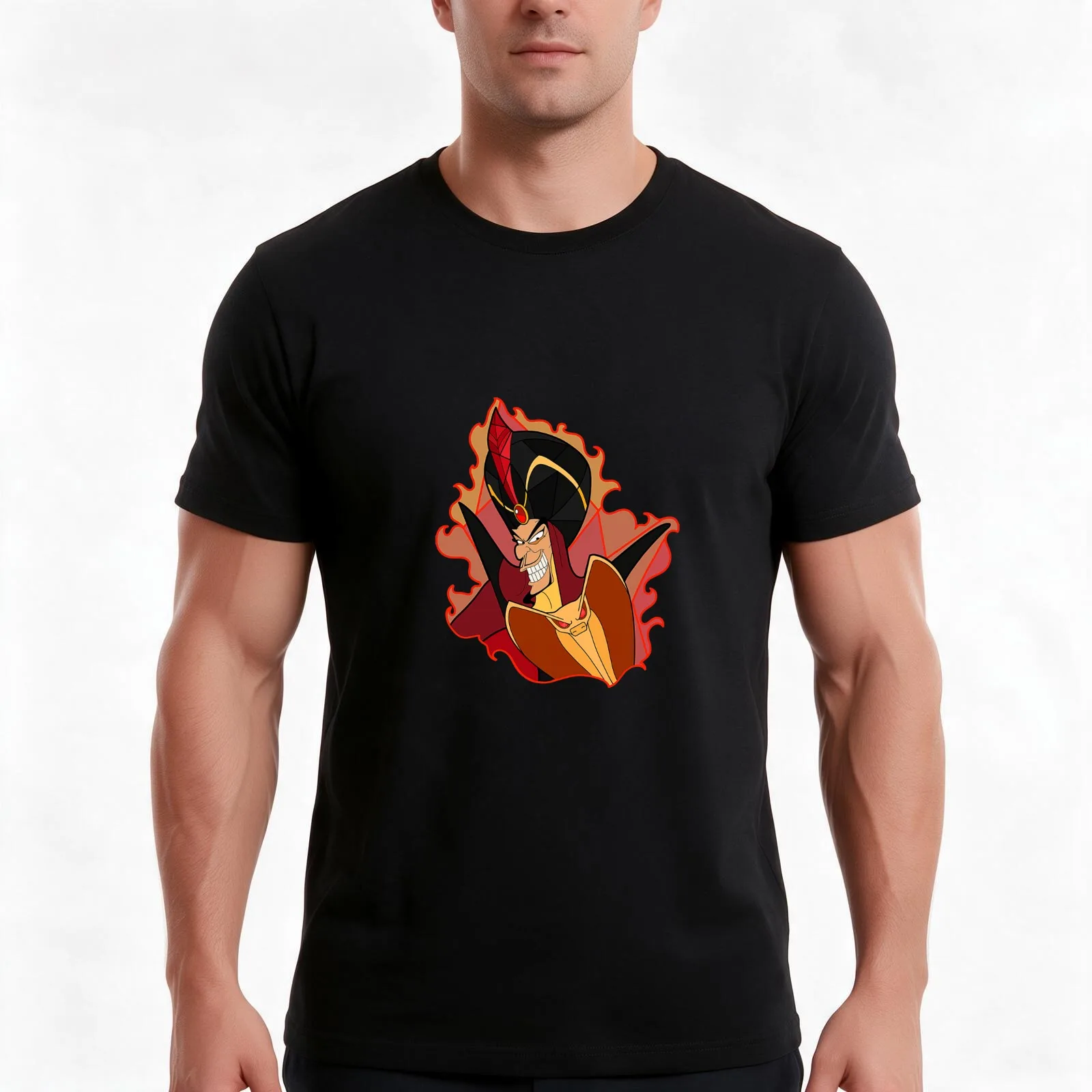 Aladdin T-Shirt, Summer Casual Cotton Tee, Oversized Streetwear Tops, Vintage Graphic Print, Loose Fit Short Sleeve, 100% Cotton