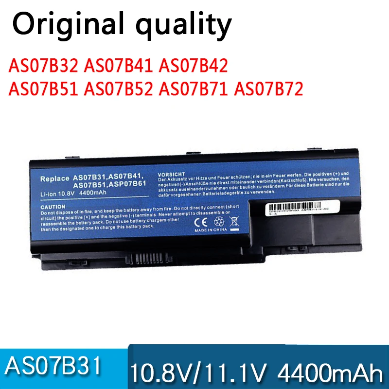 Аккумулятор AS07B31 B41 B51 B61 для ноутбука ACER Extensa 7230 7230 7630 7630EZ 7630G 7630Z 7630ZG TravelMate 7330 7530 7530G 7730 773