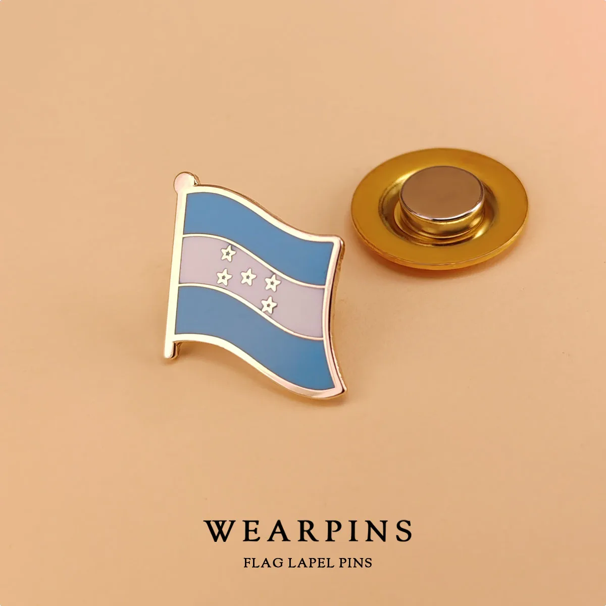 Enamel Craft Honduras National Flag Badge Metal Lapel Pin Gold-plated Copper Butterfly Clutch Magnetic Backing Badges