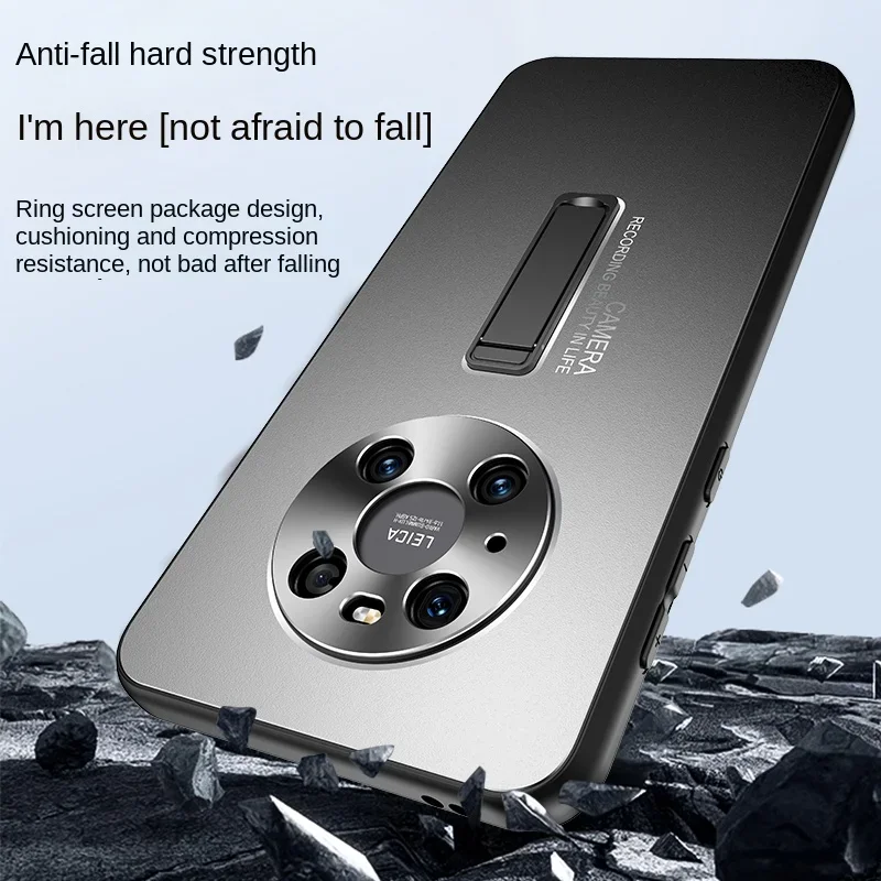 

Металлический матовый чехол для телефона Huawei Mate 50 60 40 30 Pro, невидимая защита от подставки, мягкий бампер, противоударные чехлы