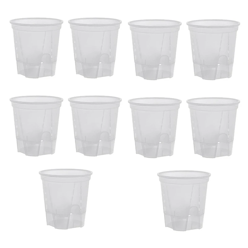 

Transparent Plastic Garden Pots Self Watering Planters, Plastic Nursery Plant Pots With Deep Reservior 10Pack