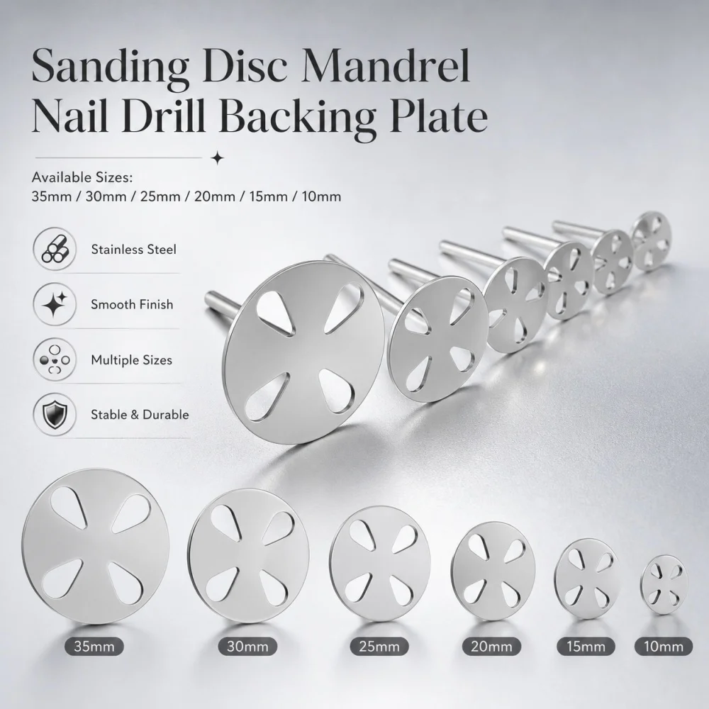 1 Stück Hochpräzise Edelstahl-Nagelschleifscheibe 3/32 Zoll runder Metall-Nagelbohrer – 10-35 mm Schleifplatte, hochwertige Nagelschleifplatte