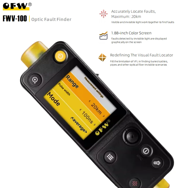 

Ofw Оптический детектор неисправностей 20 км с ручкой Оптический рефлектометр волокна Ranger FTTB FTTH Измеритель точки останова 10 МВт VFL