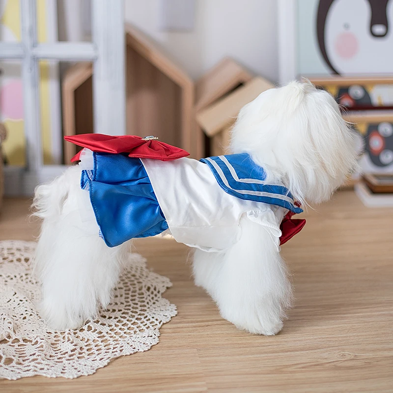 Imagem -03 - Vestido de Verão Sailor Moon para Cão e Gato Peluche Roupas Pet Filhote de Cachorro Pomeranian Yorkshire Chihuahua Bichon 2024