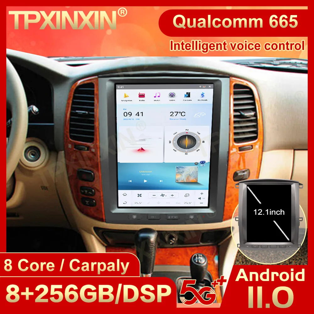 

Мультимедиа Qualcomm Android с вертикальным экраном для Lexus LX470 для Toyota Land Cruiser LC100 2002 ~ 2007 GPS-навигация, головное устройство