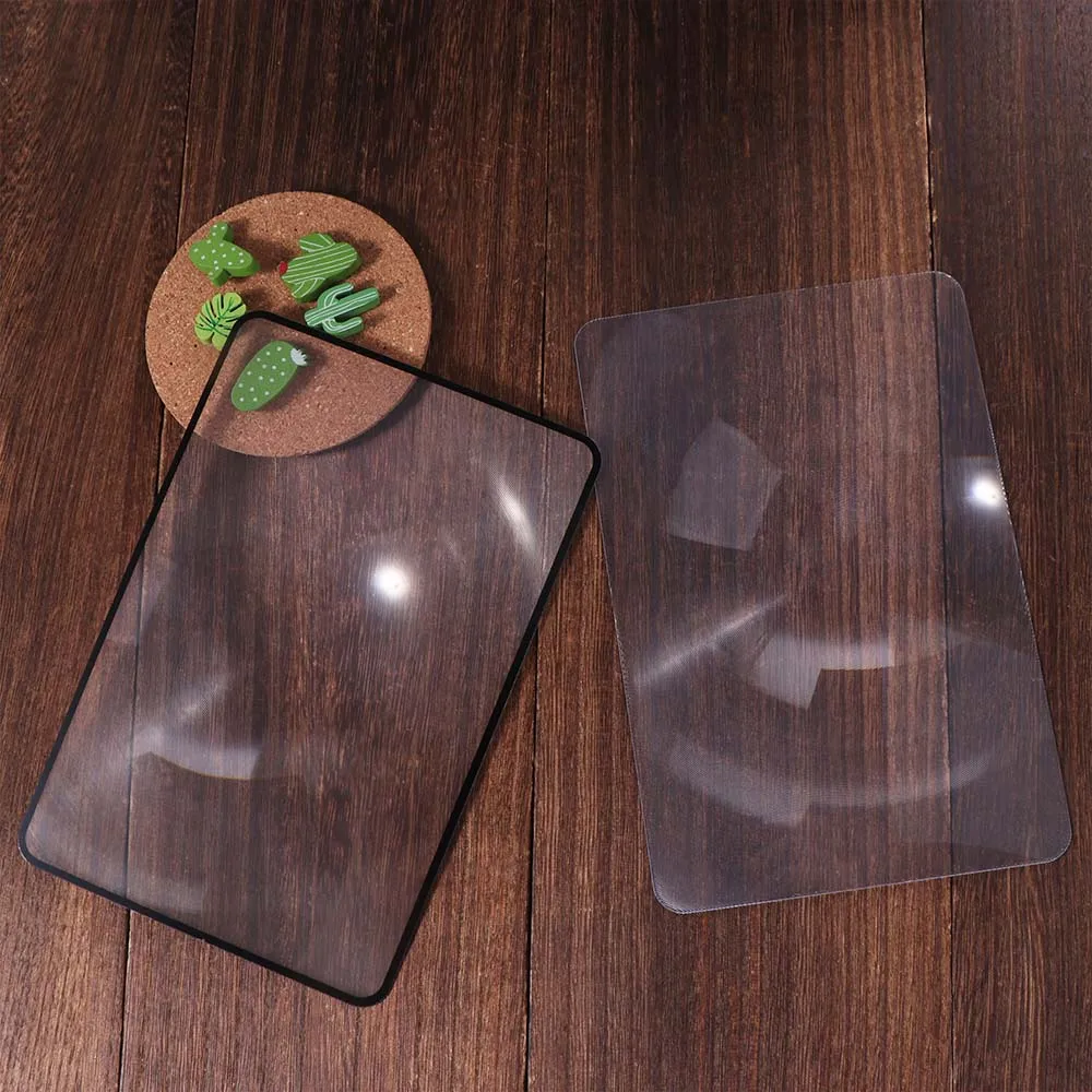 Vergrößerung X3 Große Blattlupe Buchseitenvergrößerung Multifunktionale Lesehilfe-Linse Tragbare PVC-Glaslinse Unisex