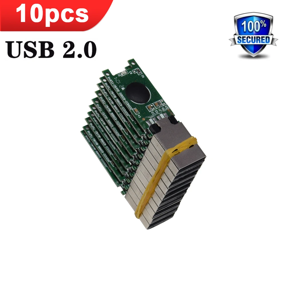 10/30/50/100 stks/partij USB Flash Drive 64GB 128GB USB 2.0 Pen drive 1GB 2GB 4GB 8GB 16GB Memory Sticks Halffabrikaten Chip 32GB