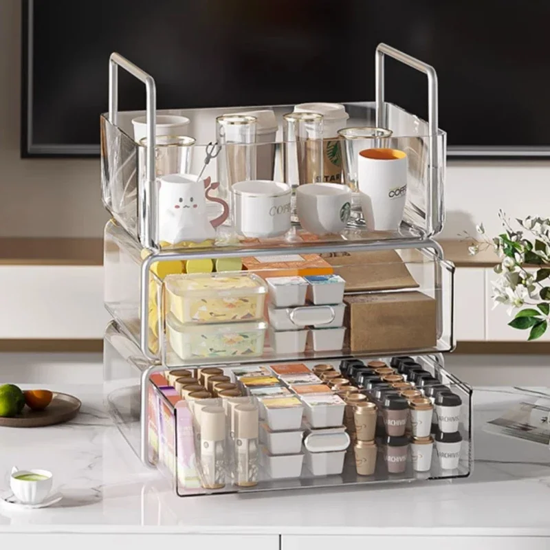 ligh Appearance Desktop Storage Box 2023 Living Room Kitchen Snacks Cosmetics Stationery Sundry Organizer Basket