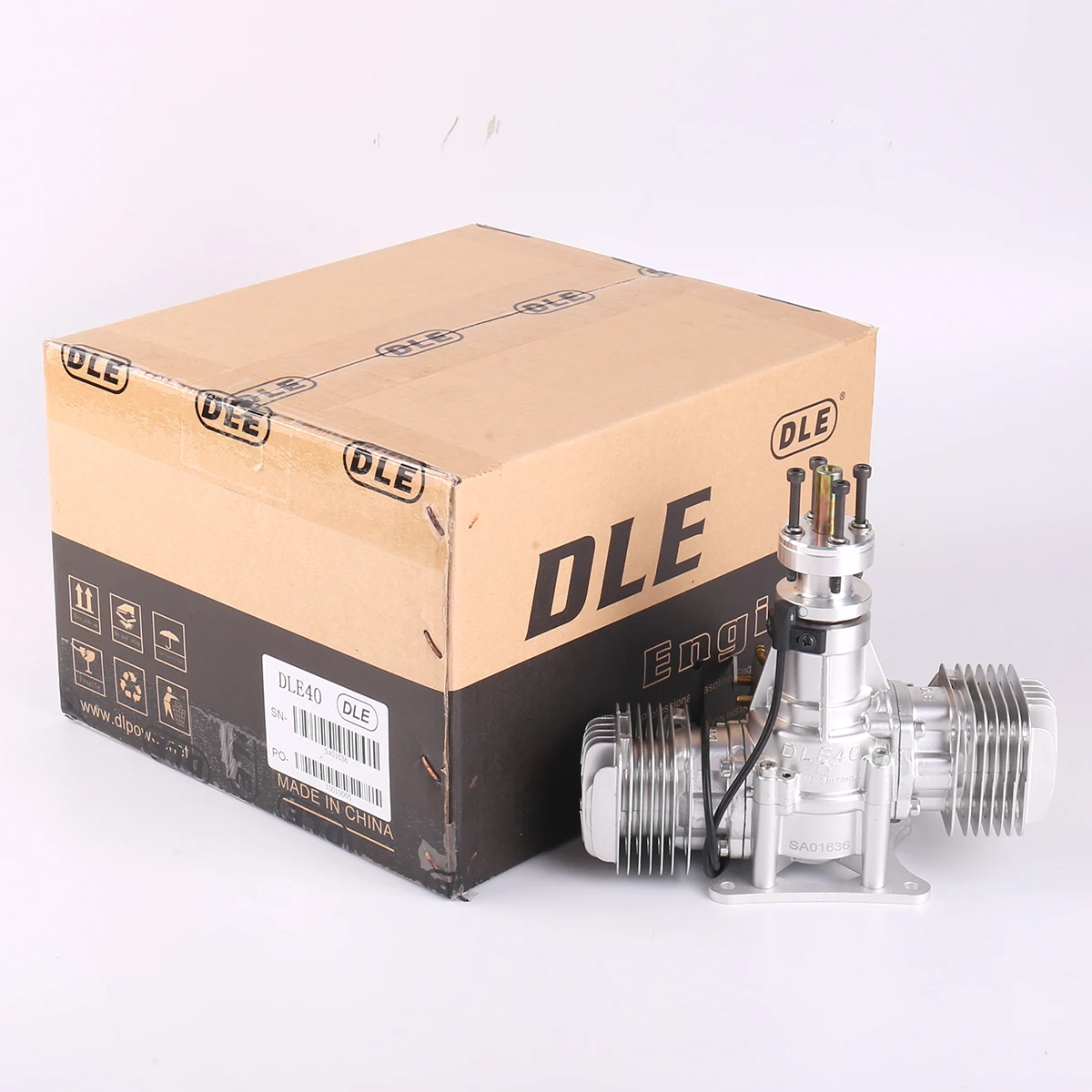 محرك بنزين مزدوج الأسطوانة DLE 40CC لطائرة RC عادم جانبي يد باردة بدء الرياح الطبيعية الأصلية DLE