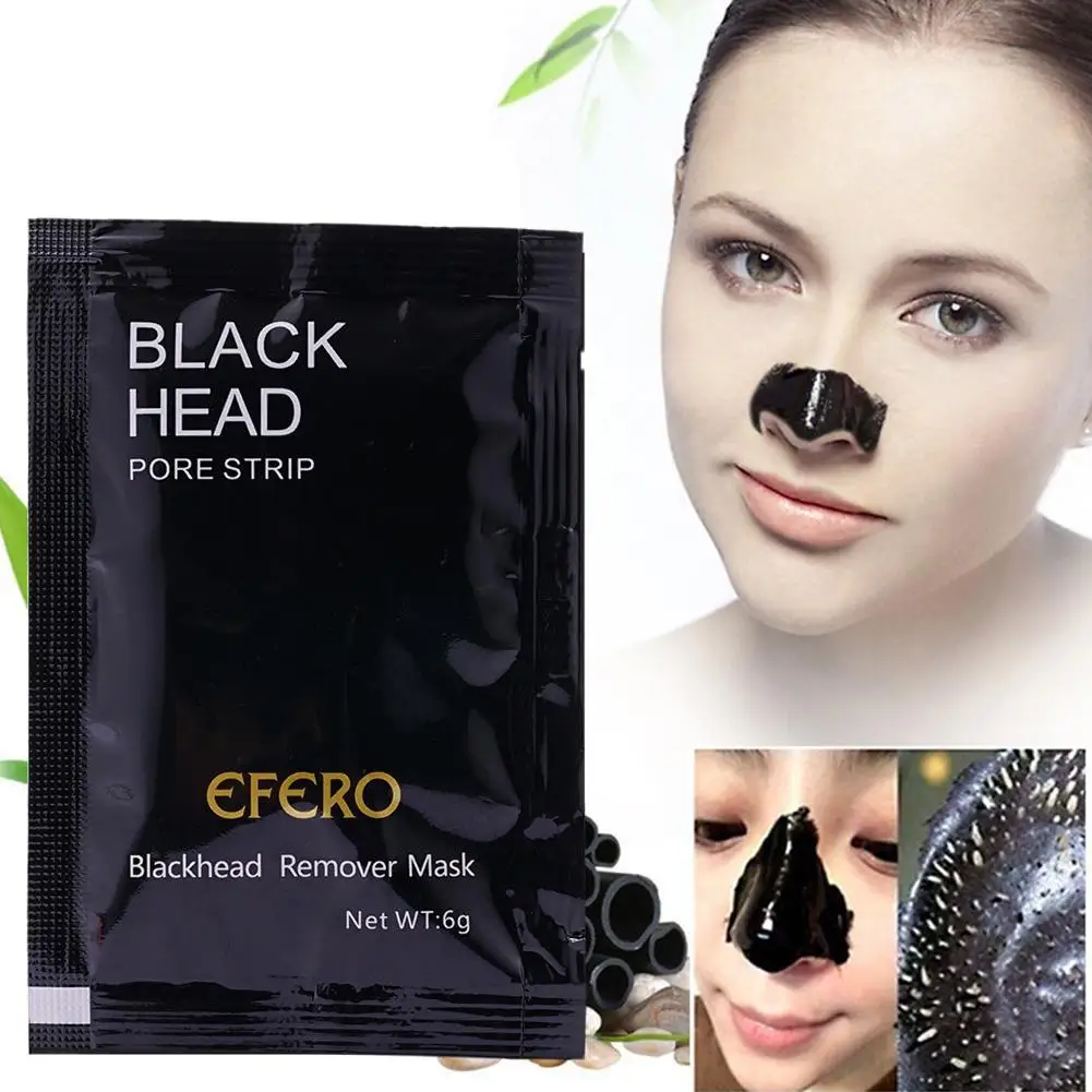 Blackhead Remover Nose Mask Mineral Mud Clean Remover Nose Mask Acne Peeling Black Deep Mask Shrink Skin Pore Care Cleansin H5A6